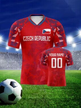 Czech Republic Football Supporters Shirt - Men’s Red Sport Top